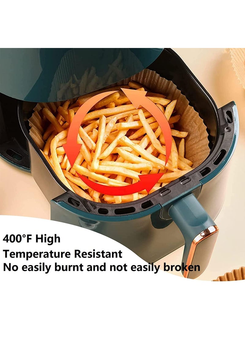 LAKHESHWAR LAKHESHWAR 100Pcs Disposable Round Paper Liner NonStick Disposable Air Fryer Liners Baking Paper for Air Fryer OilProoffor Baking Roasting Microwave Medium Brown 100PC Round Paper Brown  - Image 3