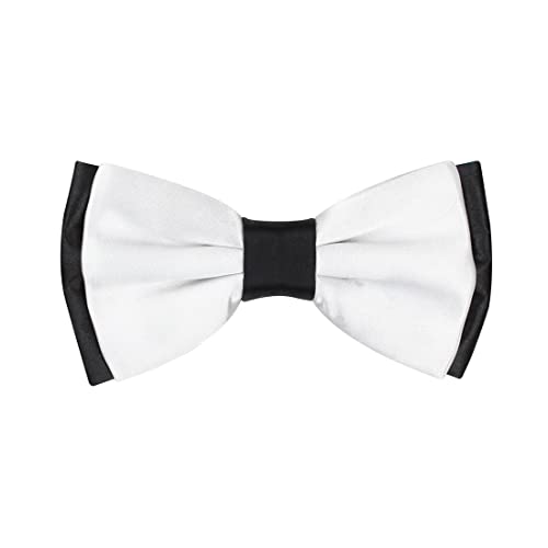 Peluche Essentials Premium Bowtie for Men- Comes in a Gift Box (Twining Double Fold- White) - Image 1