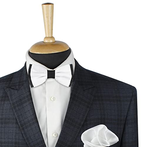 Peluche Essentials Premium Bowtie for Men- Comes in a Gift Box (Twining Double Fold- White) - Image 4