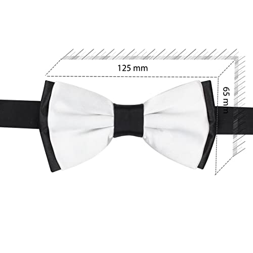 Peluche Essentials Premium Bowtie for Men- Comes in a Gift Box (Twining Double Fold- White) - Image 3