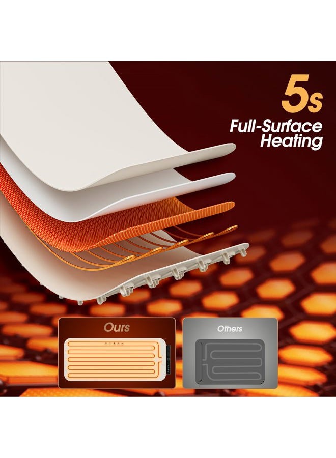 Vabaso Extra Large Food Warming Mat with APP, 37"x15" DIY Temperature & Timer Settings, Heats in 5s, Electric Warming Tray with Child Safety Lock, Warming Mat for Food & Countertop - Kosher Certified - Image 4