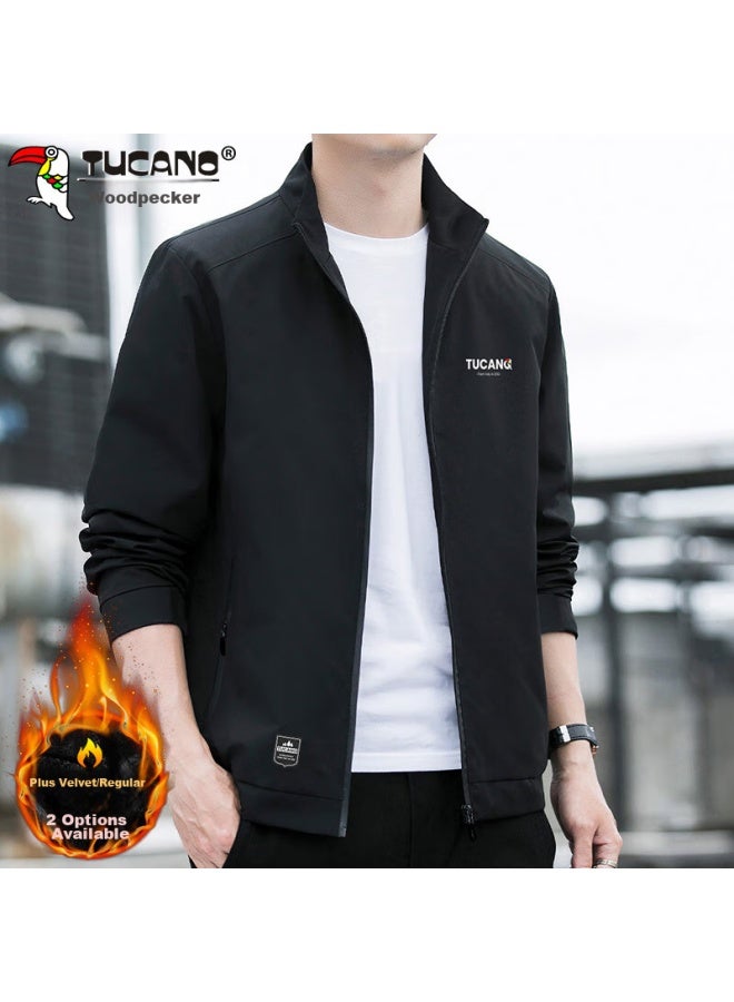 Tucano Tucano Jacket, Men's Outerwear, Autumn And Winter Men's Clothing, Business Casual Stand-up Collar Top, Black, 2xl - Image 1