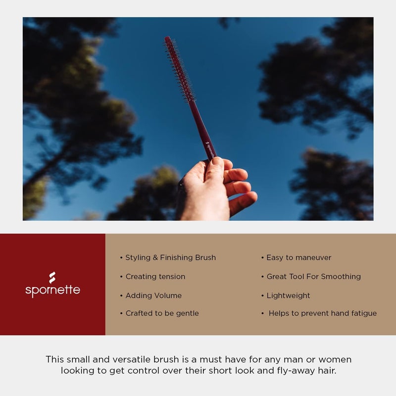 Spornette Mini Round Nylon Brush with Ball-Tipped Bristles for Short Hair Styling - Image 4
