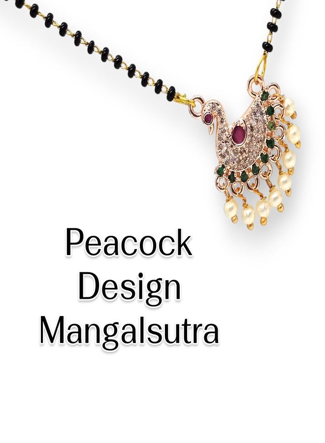 Elleva Traditional Mangalsutra for Women Fashion Jewelry with Black Beads | Traditional and Modern Design for Weddings, Anniversaries, and Special Occasions Combo, Set of 2 (Pack of 1) - Image 3