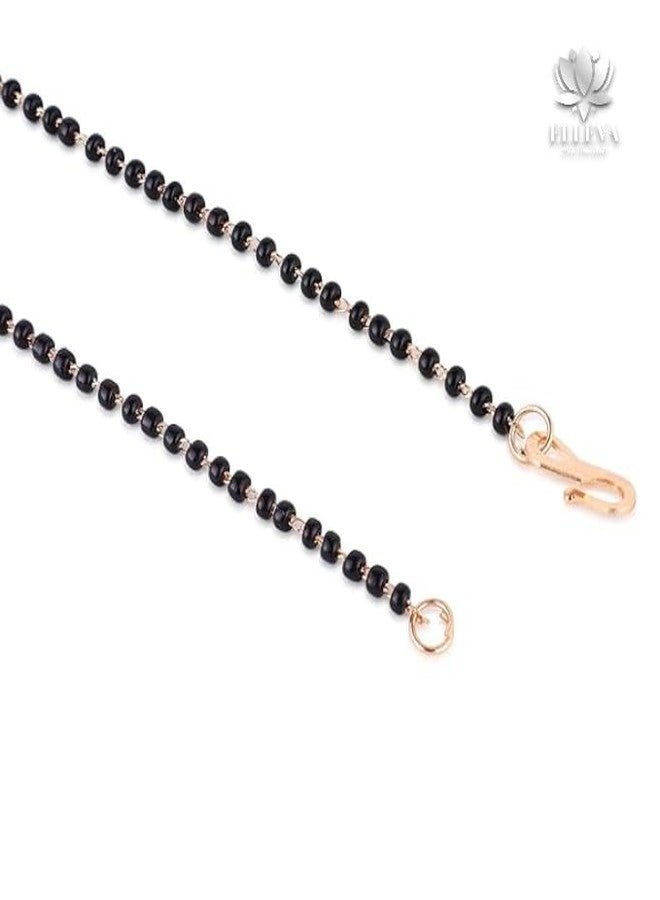 Elleva Traditional Mangalsutra for Women Fashion Jewelry with Black Beads | Traditional and Modern Design for Weddings, Anniversaries, and Special Occasions Combo, Set of 2 (Pack of 1) - Image 5