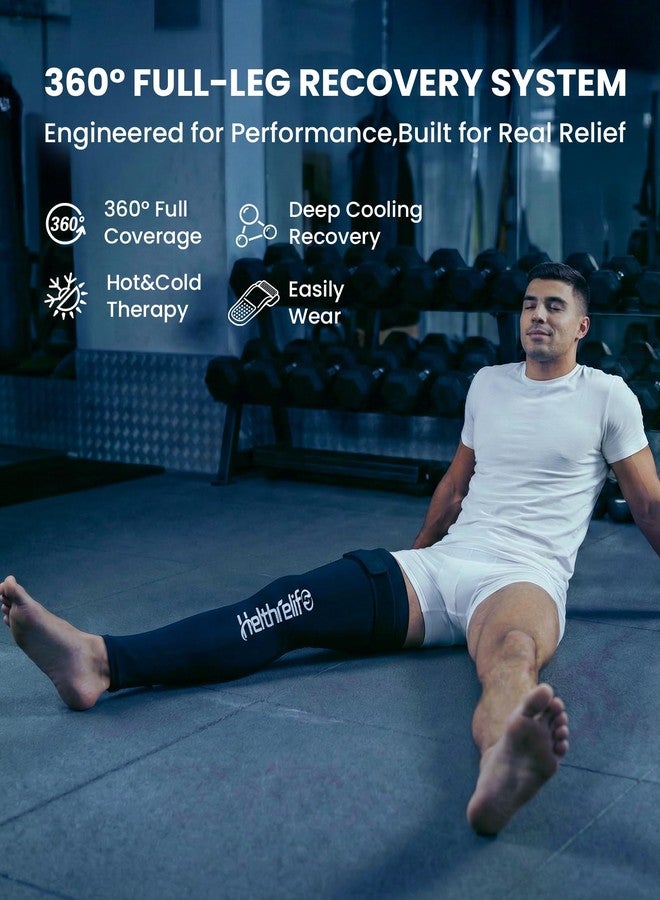 Helthrelife Entire Leg Ice Pack Wrap for Cold & Hot Therapy, 360° Full Leg Ice Sleeve - Image 2
