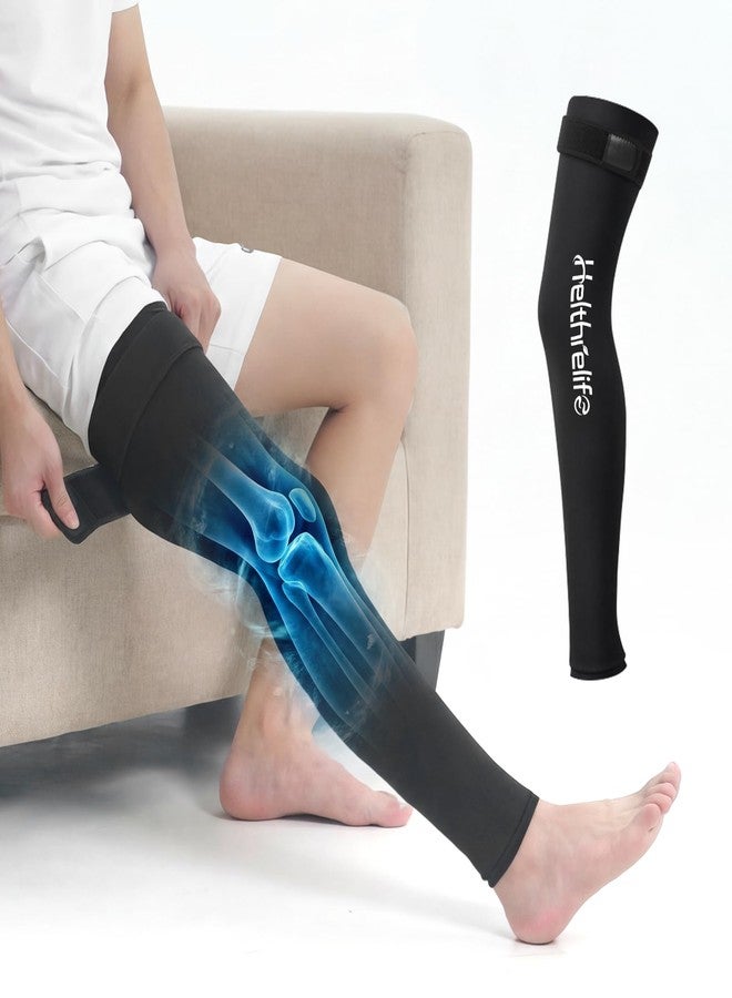 Helthrelife Entire Leg Ice Pack Wrap for Cold & Hot Therapy, 360° Full Leg Ice Sleeve - Image 1