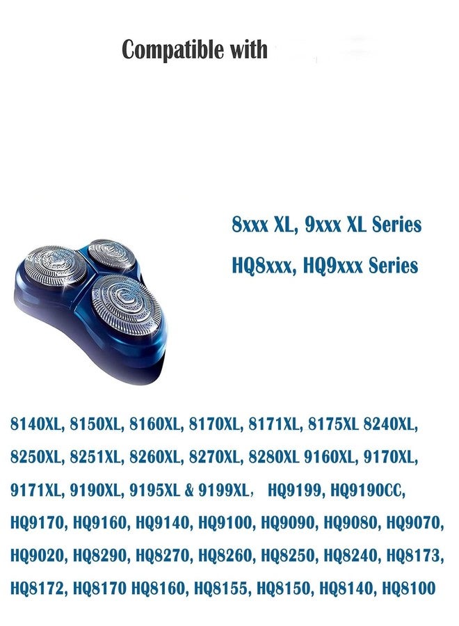 Suleto HQ9 Replacement Heads Blades Compatible with Phillip HQ9 Shaver, HQ9 Razor Heads Shaving Blades Compatible with Noreclo Razor Speedxl Series HQ9070 HQ9080 HQ8240/8260 PT920 8140XL 8150XL - Image 2