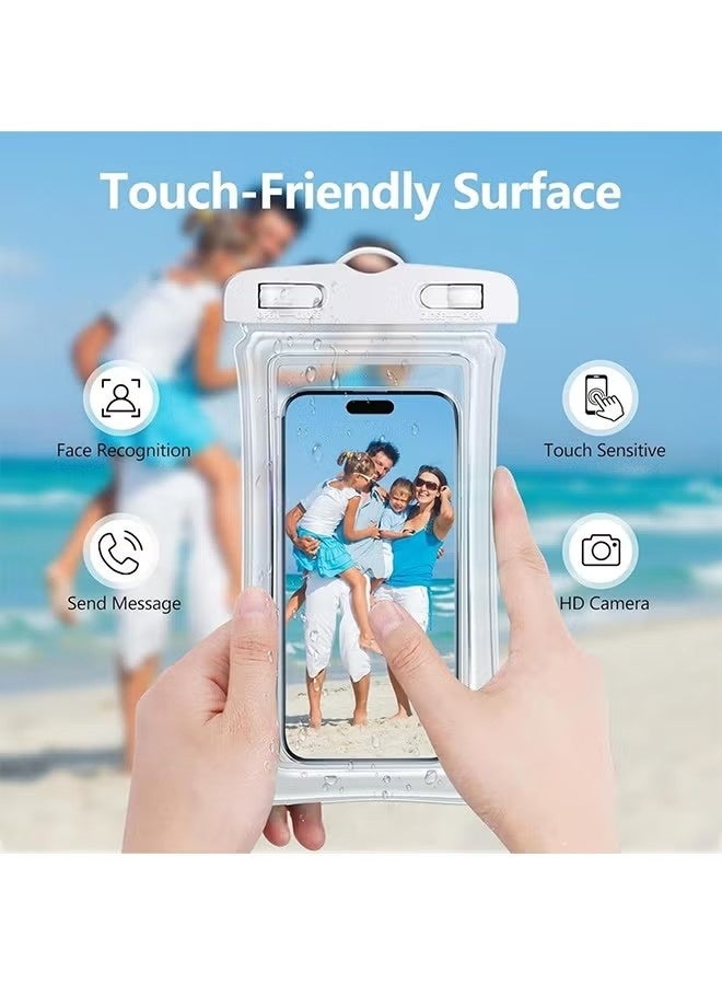 2Pcs Waterproof Phone Bag - IPX8 Universal iPhone Waterproof Bag - Water Phone Protection Bag is Vacation Essentials, Suitable for Beach, Pool, Rainy Day, Hiking, Skiing (Black + White) - Image 4