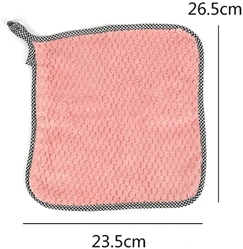 KPNG Cleaning Cloth,Coral Fleece Microfiber Dishcloth,Hangable Dish Washing Towels,Quick Dry Thicken Towel Rag Wipe for Kitchen & Bathroom,Pack of-8 - Image 2