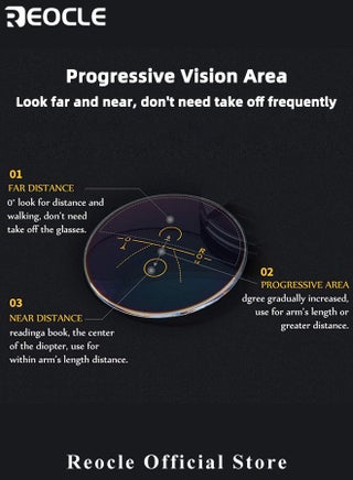 Progressive Multifocus Reading Glasses Anti Blue Light Readers with Diamond Cutting Design Anti-Fatigue Clear Lens Spectacle Readers for Men - view 3