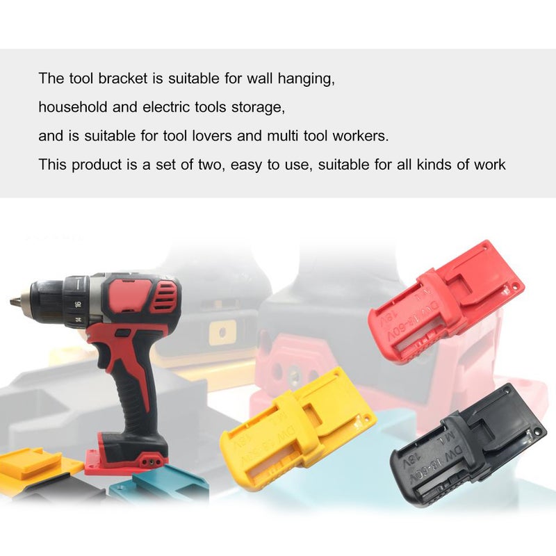 Lithium-Ion Batteries Storage Bracket Mount Battery Clip and Electric Tool Base Holder-One Set Replacement for DeWalt 20V and Milwaukee 18V Battery and Tool - Image 4