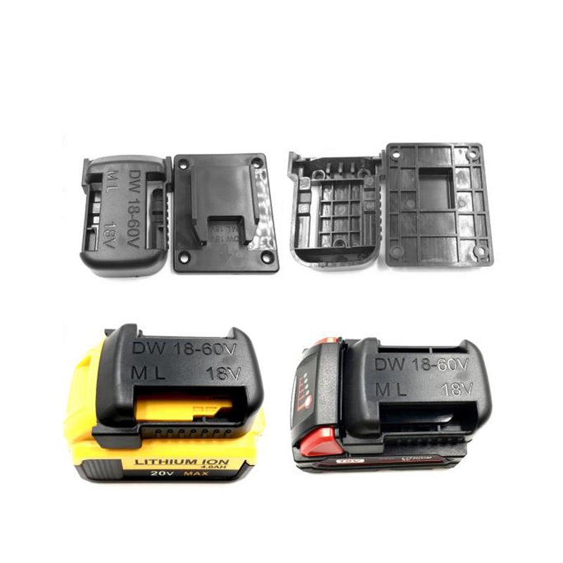 Lithium-Ion Batteries Storage Bracket Mount Battery Clip and Electric Tool Base Holder-One Set Replacement for DeWalt 20V and Milwaukee 18V Battery and Tool - Image 5