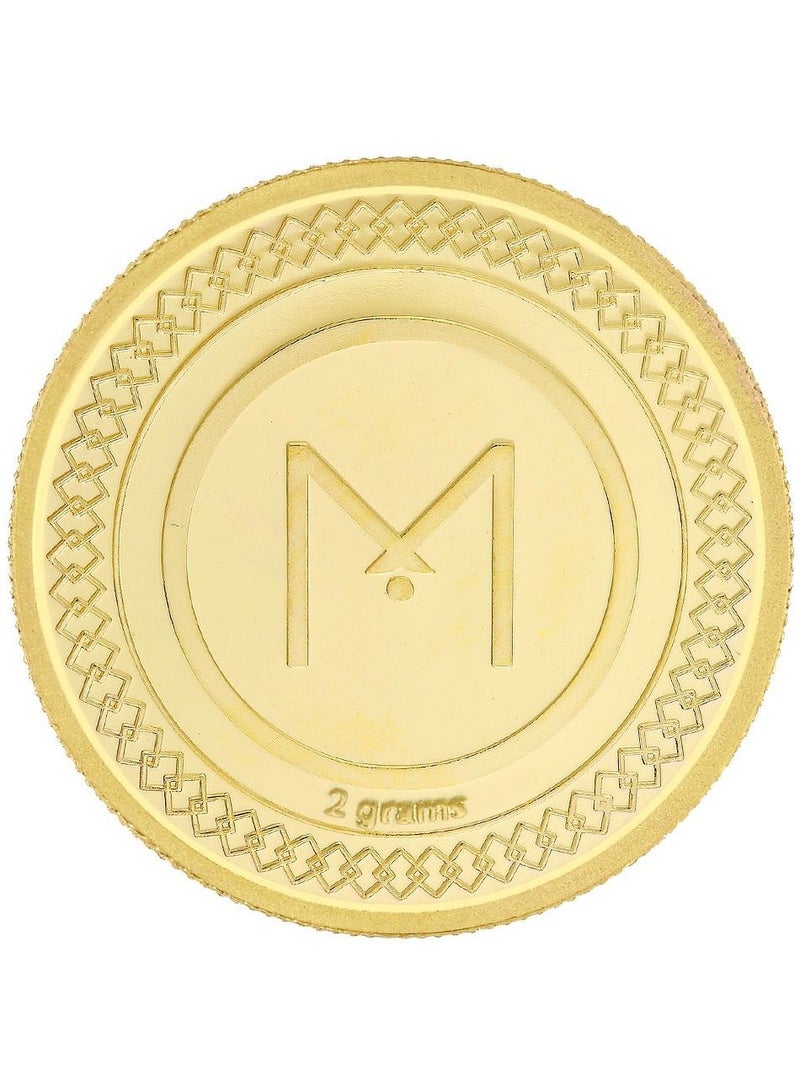 Malabar Gold and Diamonds 22 Karat 916 Purity 2 Gram Flower Gold Coin - Image 2