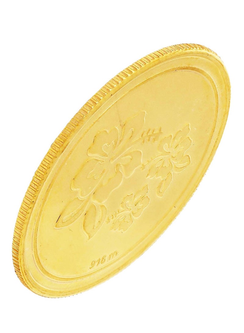 Malabar Gold and Diamonds 22 Karat 916 Purity 2 Gram Flower Gold Coin - Image 4