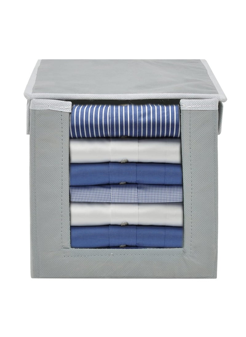 Kuber Industries Kuber Industries NonWoven Foldable Cloth Saree Stacker Cloth Wardrobe Organizer Plastic 3 Pieces Small Size Multipurpose Solitaire Storage Basket  - Image 3