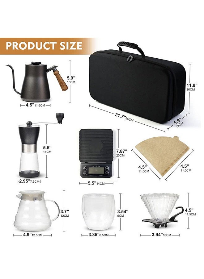 Generic - Hand-Brewed Coffee Set Drip Coffee Gift Box Camping Coffee Machine, Black29x58x17cm - Image 1