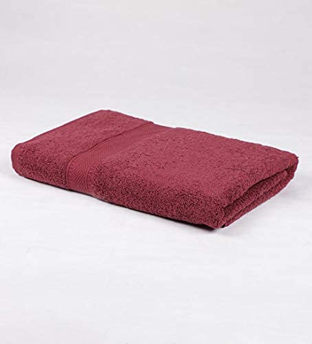 TIQH® Organic Cotton 600 GSM Highly Absorbent & Quick Dry Soft Large Bath Towel - Pack of 1 (36x72, Maroon) - Image 3