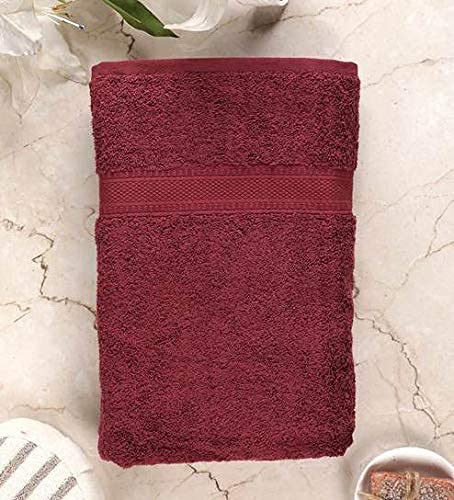 TIQH® Organic Cotton 600 GSM Highly Absorbent & Quick Dry Soft Large Bath Towel - Pack of 1 (36x72, Maroon) - Image 1