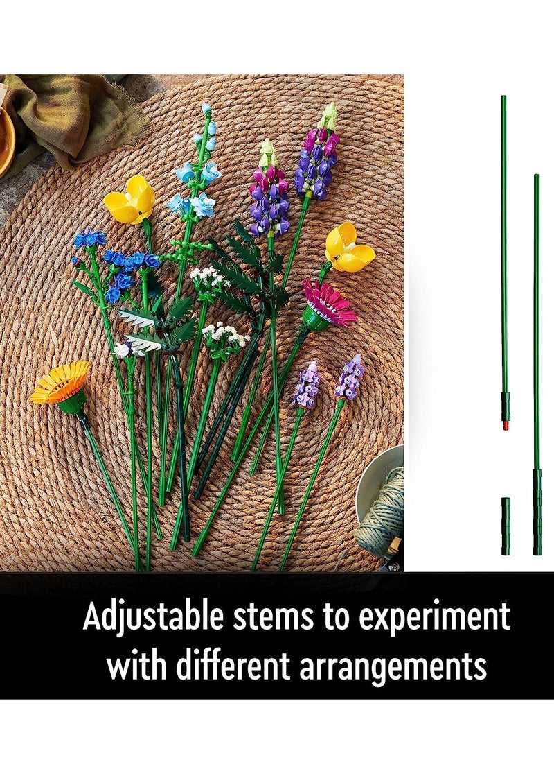 KASTWAVE - Flower Building Blocks Kit, Artificial Flowers with Poppies and Lavender, Crafts for Adults, Home Décor, Gifts for Women, Men, Her & Him, Botanical Collection - Image 1