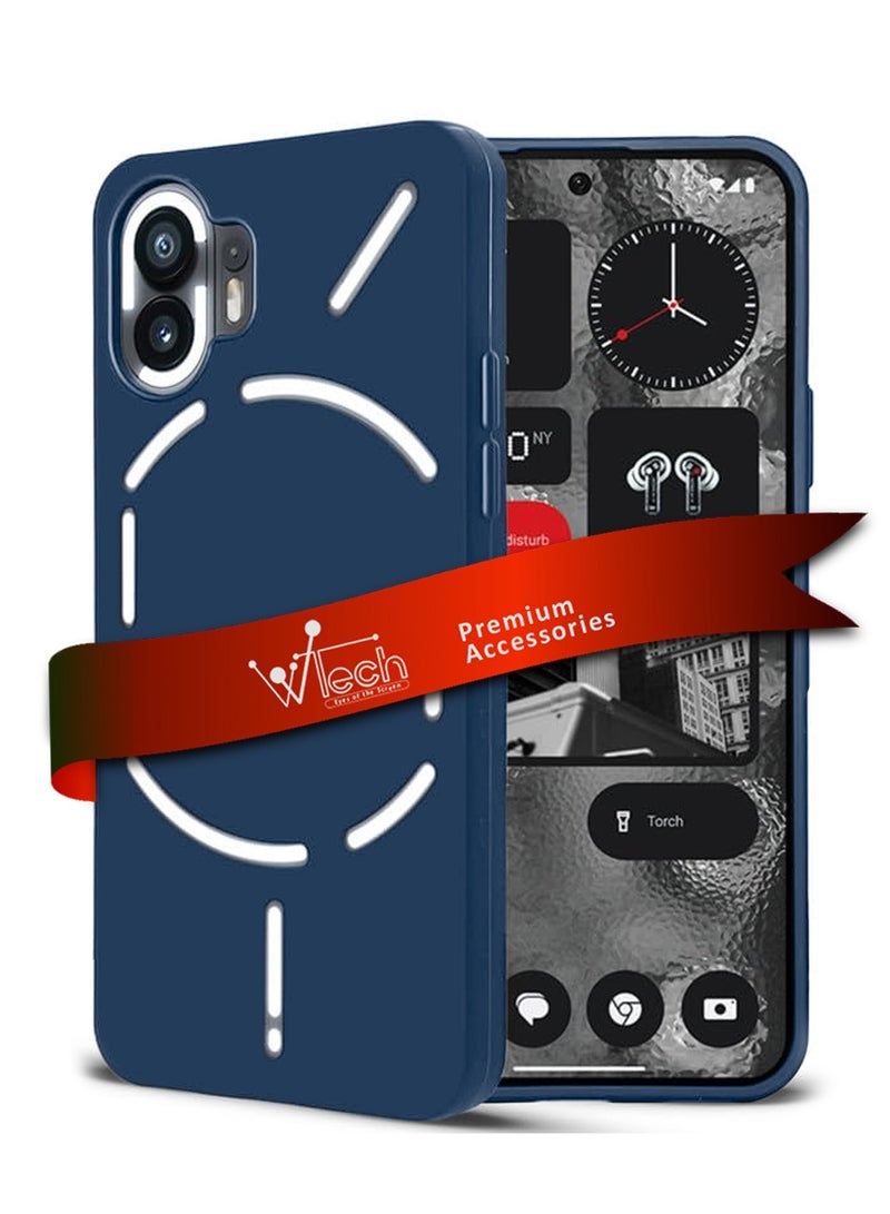 Wtech Liquid Silicone Ultra Thin TPU Phone Case Cover For Nothing Phone (2) 5G 2023 Navy Blue - Image 1
