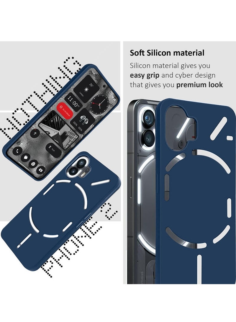 Wtech Liquid Silicone Ultra Thin TPU Phone Case Cover For Nothing Phone (2) 5G 2023 Navy Blue - Image 5
