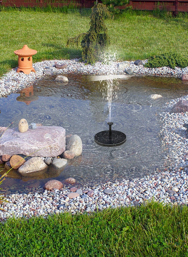 إسكدنيا مضخة مياه عائمة على شكل نافورة للحوض تعمل بالطاقة الشمسية أسود 8x8x5.8سم - Image 2