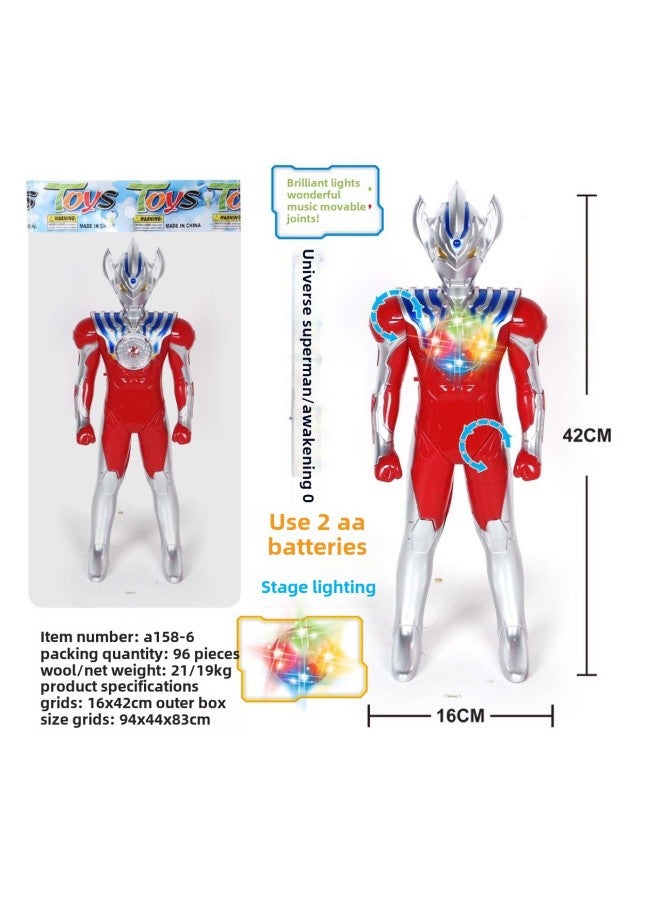 Large Small Size Variety Of Ottoman Superhero Universe Hero Hand-made Model To Push The Stall Gift-Color:About 42cm High Colorful Light Music Superman - Image 1