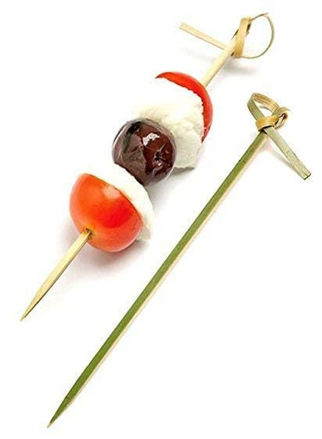 Perfectware 600 Count Bamboo Knot Picks - 4.25 Inches Appetizer, Sandwich, & Cocktail Drinks Skewer. Made of Bamboo. 600 Count. - Image 1