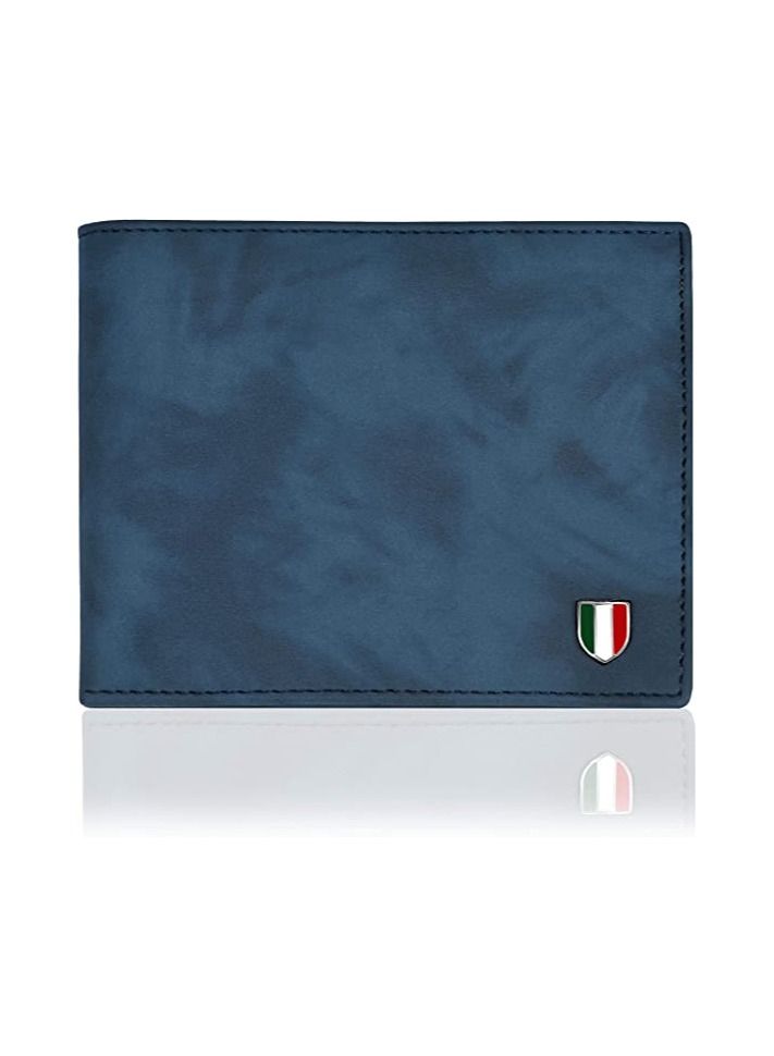 Giovanny BLUSHD01 Blue Suade Leather Wallet for Men - Image 1