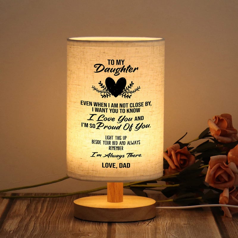 WSYEAR Christmas Birthday Gifts for Daughter from Dad,to My Daughter Gifts from Dad- Table Lamp Best Father Daughter Graduation Gifts for Grown Daughter - Image 1