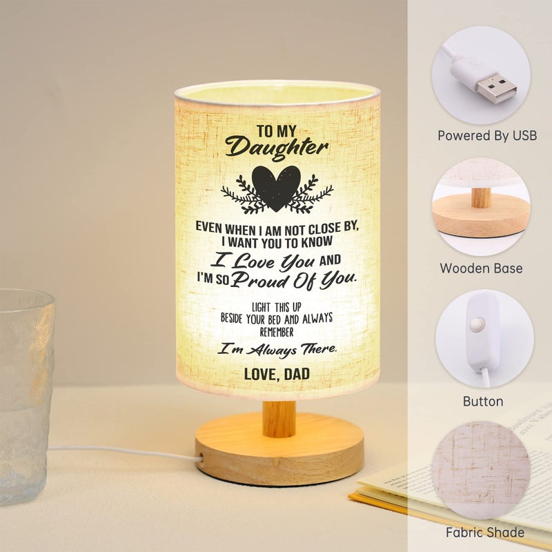 WSYEAR Christmas Birthday Gifts for Daughter from Dad,to My Daughter Gifts from Dad- Table Lamp Best Father Daughter Graduation Gifts for Grown Daughter - Image 3