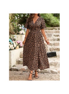 SHEIN Clasi Women's Casual Leopard Print Slit Waist Dress, Summer Maxi Women Outfit - pzsku/Z230EB1C4E012AC927CECZ/45/_/1739719538/ffdb5e89-6351-422c-b7e9-3d8d8bfe9e3d