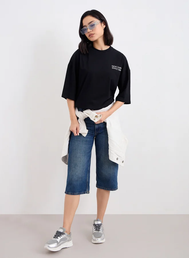 Styli Styli Slogan Print Oversized T-Shirt