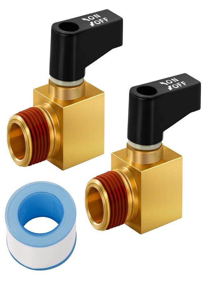SUNROAD Air Compressor Valve Brass Drain Cock Ball Valve 1/4" NPT Male Thread Air Compressor Accessories 2pcs with Thread Seal Tape with Plastic Case - Image 1