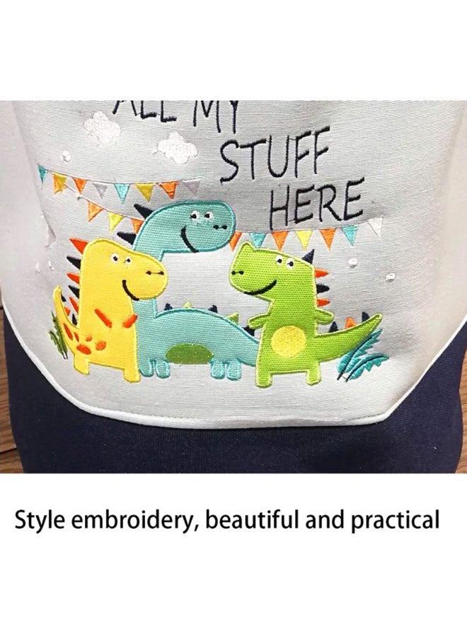 سلة قابلة للطي لتخزين الغسيل بتصميم ديناصور صغير لطيف أزرق/رمادي/أصفر 35x40سم - Image 3