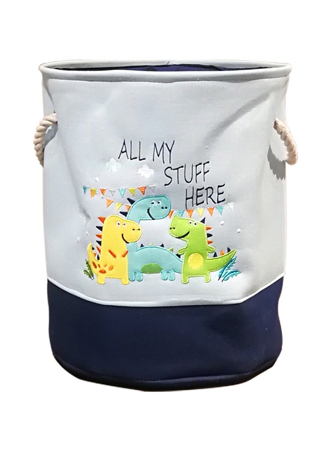 سلة قابلة للطي لتخزين الغسيل بتصميم ديناصور صغير لطيف أزرق/رمادي/أصفر 35x40سم - Image 1