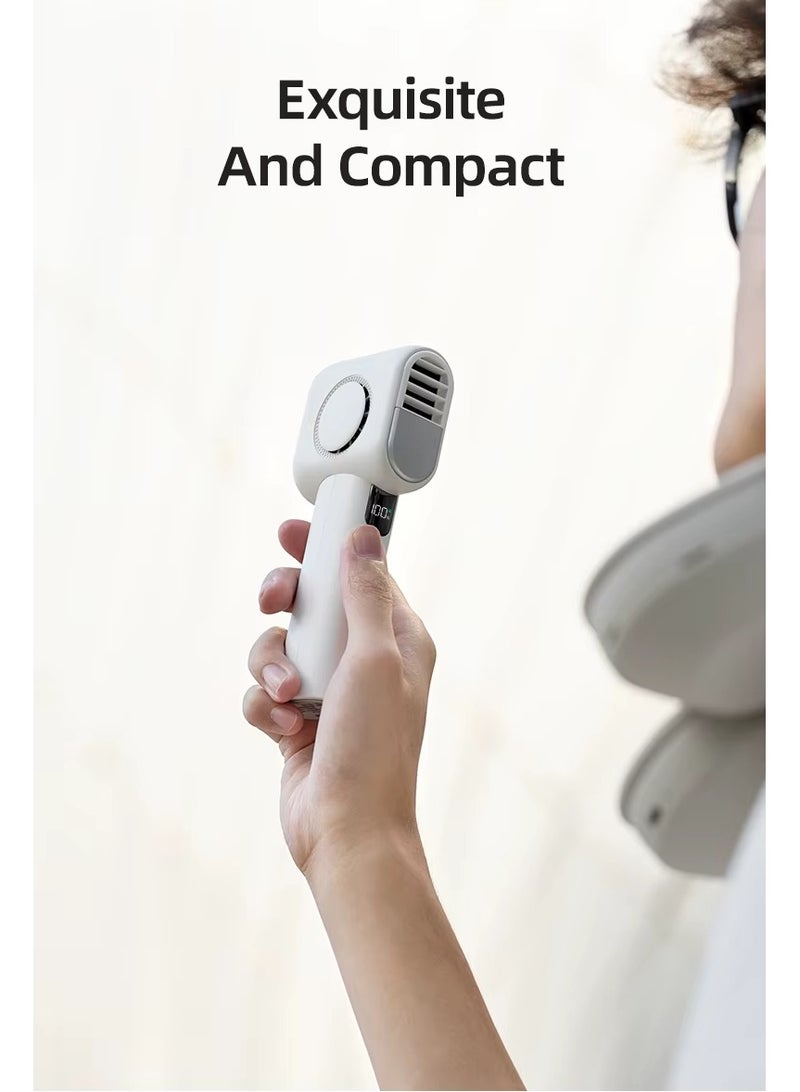 BlueFire 2025 Upgraded Ultra-Thin Noise Reduction Turbo Jet Fan – 100 High-Speed Portable Handheld Mini Fan with 4000mAh Battery, Type-C Fast Charging, LED Display, Instant Ice Cooling & Strong Wind – Perfect for Summer, Travel, and Outdoor Use - Image 3