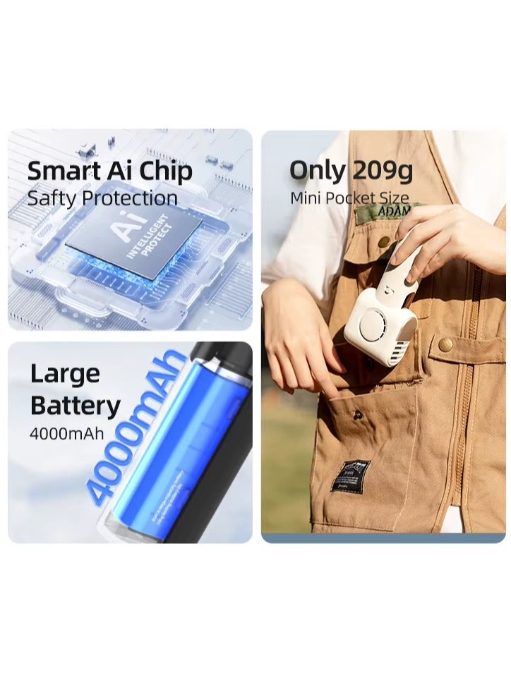 BlueFire 2025 Upgraded Ultra-Thin Noise Reduction Turbo Jet Fan – 100 High-Speed Portable Handheld Mini Fan with 4000mAh Battery, Type-C Fast Charging, LED Display, Instant Ice Cooling & Strong Wind – Perfect for Summer, Travel, and Outdoor Use - Image 5