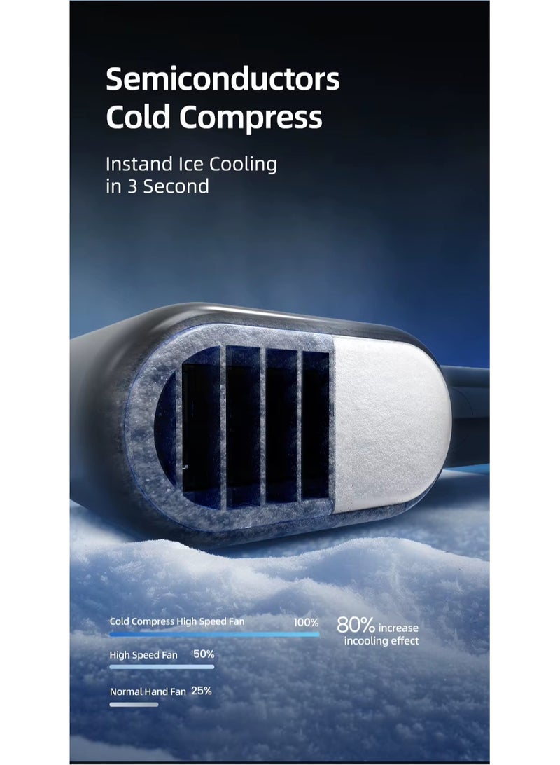 BlueFire 2025 Upgraded Ultra-Thin Noise Reduction Turbo Jet Fan – 100 High-Speed Portable Handheld Mini Fan with 4000mAh Battery, Type-C Fast Charging, LED Display, Instant Ice Cooling & Strong Wind – Perfect for Summer, Travel, and Outdoor Use - Image 4