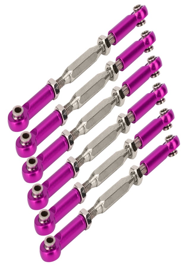 6 pcs 81mm Adjustable Aluminum Servo Links Tie Rod Set for RC Car Accessoriespurple - Image 4
