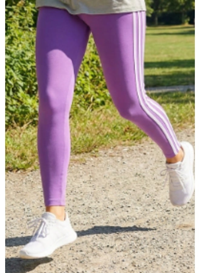Women's High Waist Three Stripe Leggings Stretch Fitness Pants Breathable Soft Elastic Sports Tights Slim Fit Workout Yoga Running Gym Casual Activewear Full Length Leggings - Image 1