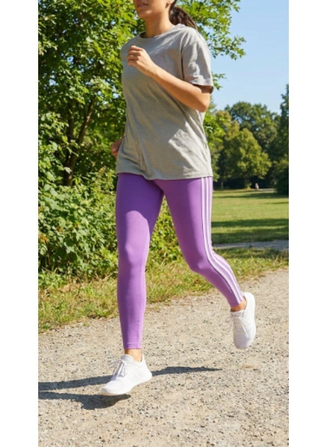 Women's High Waist Three Stripe Leggings Stretch Fitness Pants Breathable Soft Elastic Sports Tights Slim Fit Workout Yoga Running Gym Casual Activewear Full Length Leggings - Image 4