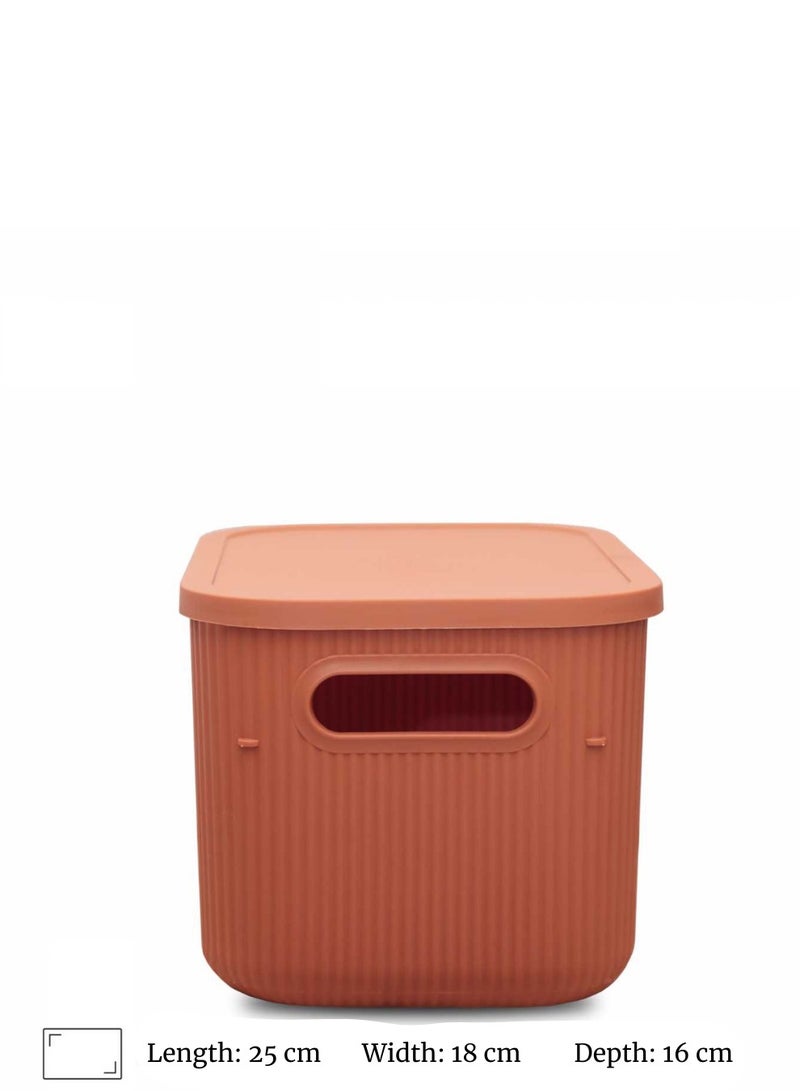 Soft Terracotta-Colored Multi-Purpose Organizer Box (6.2L) - Image 3