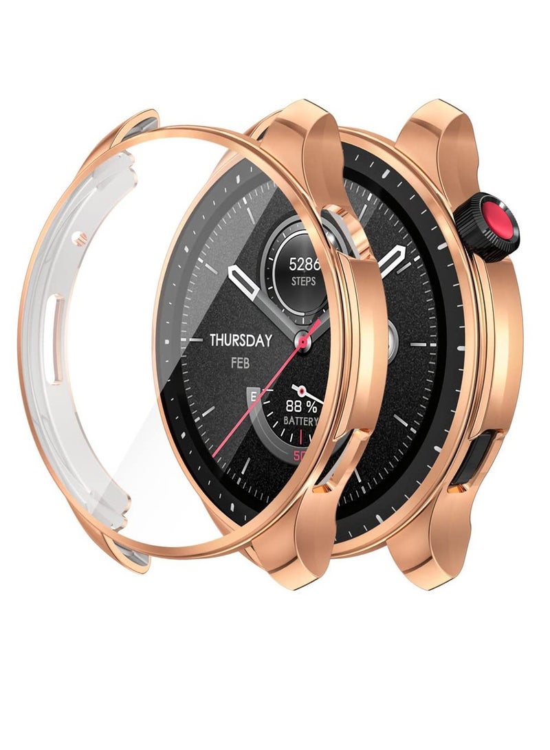 Amazfit GTR4 Smart Watch Soft Plating TPU Bumper Protective Case - Rose Gold