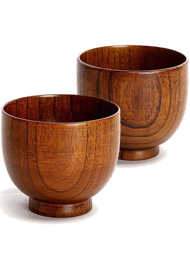Cospring Handmade Wood Bowl, Mug, for Rice, Soup, Dip, Coffee, Tea, Decoration (2PCS Jujube Bowls, XL: 5.5 inch Dia by 3-1/8 inch High) - Image 1