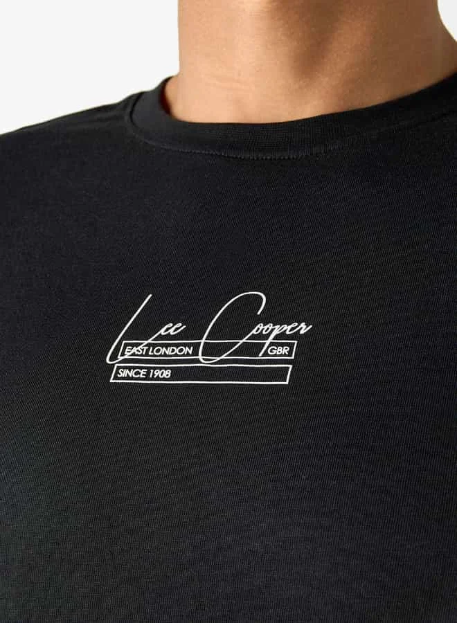 Lee Cooper Lee Cooper Printed Crew Neck T-shirt with Short Sleeves