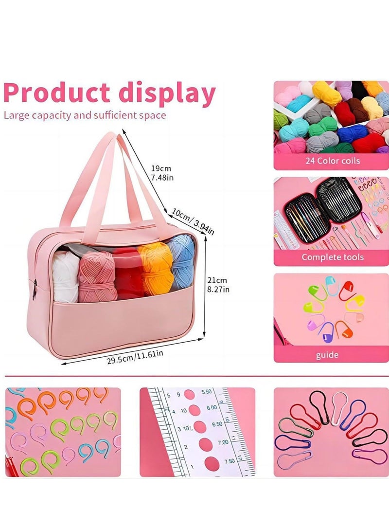 WALALLA 127-piece crochet set, Crochet Kits for Beginners Adults Include Yarn Ergonomic Crochet Hooks Needle Crochet Starter Kits Knitting Craft, Multicolor - Image 5