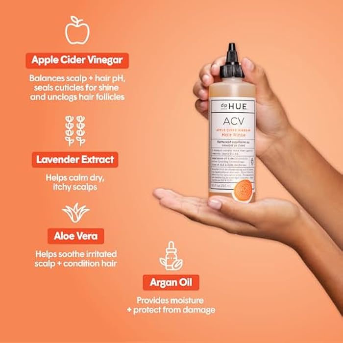 dpHUE Apple Cider Vinegar Hair Rinse - 8.5 oz, Pack of 2 - Shampoo Alternative, Scalp Cleanser & Post Workout Rinse - Removes Buildup & Sweat - Protects Natural Hair Oils - Image 2