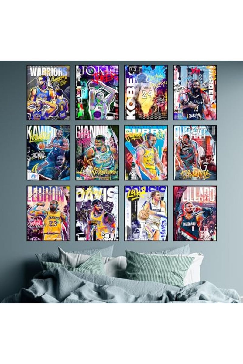 BigWig Prints Basketball Posters - Nba Posters, Basketball Room Decor, Nba Room Decor, Steph Curry, Kobe Bryant Wall Art, Kevin Durant, Lebron Wall Art, Warriors, Lakers - Unframed Set of 12 (8x10) - Image 4